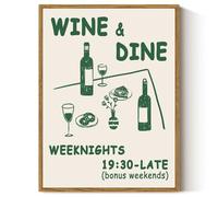 ARPEOTCY Framed Wall Art, Modern Canvas Wall Art for Kitchen Bar Restaurant, Weeknights Painting Picture Print, Framed Canvas Artwork Home Decor Aesthetic(30x40 CM)