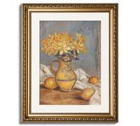 ARPEOTCY Gold Framed Kitchen Wall Art, Home Rustic Farmhouse Wall Decor, Cottage Retro Decor, Canvas Prints, Antique Picture Frame Daffodils and Lemons Vintage Botanical Paintings,13x16 Inch