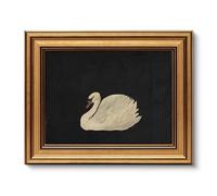 ARPEOTCY Gold Framed Vintage Wall Art for Living Room, Grace Swan Art Painting Pictures Rustic Animal Bathroom Prints Farmhouse Wall Decor Canvas Swan Shelf Decor for Bedroom Kitchen