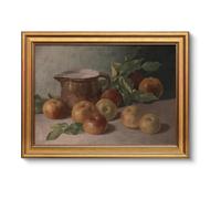 ARPEOTCY Gold Framed Vintage Wall Art for Living Room Harvest Apples Still Life Oil Painting Artwork Shelf Decor Picture Canvas Print Farmhouse Fruit Wall Decor Bedroom Kitchen Bathroom 40.5L x 30.5W