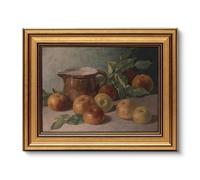 ARPEOTCY Gold Framed Vintage Wall Art for Living Room Harvest Apples Still Life Oil Painting Artwork Shelf Decor Picture Canvas Print Farmhouse Fruit Wall Decor Bedroom Kitchen Bathroom 25.5L x 20.5W