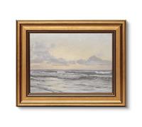 ARPEOTCY Gold Framed Vintage Wall Art for Living Room, Landscape Painting Prints Shelf Decor for Kitchen, Aesthetic Coastal Bedroom Wall Art, Christmas Gifts for Family (Sea or Sky - 25.5L x 20.5W)