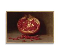 ARPEOTCY Still Life Vintage Wall Art, Pomegranate Fruit Framed Canvas Art Decor, Classical Farmhouse Wall Decor for Living Room, Large Vintage Painting for Kitchen, Dining Decorations, 16x24 inch