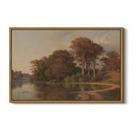 ARPEOTCY Vintage Framed Canvas Wall Art, Living Room Autumn Scenery Pictures Fall Wall Decor, Kitchen Landscape Paintings Prints Farmhouse Retro Country Prints, 16x24 Inch