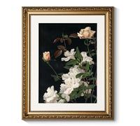 ARPEOTCY Vintage Gold Framed Floral Wall Art, 13x16 inch Classic Azaleas Roses Paintings, Victorian Wall Decor for Bathroom Living Room, Canvas Prints Antique Pictures Frame for Hoom Decor