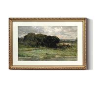 ARPEOTCY Vintage Gold Framed Large Wall Art, Swale Land Scenery Retro Paintings, Landsacpe Canvas Prints Artwork with Antique Frame, Victorian Wall Picture Decor for Gallery Living Room 16x24 inch