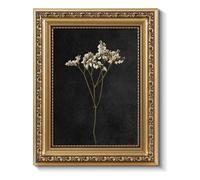ARPEOTCY Vintage Gold Framed Wall Art, Dark Dried Wildflower Paintings, Small Canvas Prints Artwork with Frame, Classical Victorian Wall Decor for Living Room Bathroom Bedroom Shelf, 8x10 inch