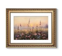ARPEOTCY Vintage Gold Framed Wall Art Decor, 11x14 Inch Dawn Flower Field Painting Prints, Classical Victorian Wall Art for Living Room Bedroom Office, Antique Framed Bathroom Decor Aesthetic