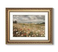 ARPEOTCY Vintage Gold Framed Wall Art Decor, 11x14 Inch Dreamy Wildflower Picture, Retro Farmhouse Landscape Wall Art for Living Room Bedroom, Rustic Bathroom Decor Aesthetic