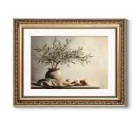 ARPEOTCY Vintage Gold Framed Wall Art Decor, 11x14 Inch Farmhouse Olive Tree & Apple Print Artwork, Still Life Wall Art Home Decor, BotanicalPainting for Kitchen Living Room Office