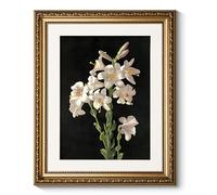 ARPEOTCY Vintage Gold Framed Wall Art Decor, Classic Floral Lily Flower Paintings, Victorian Wall Decor for Living Room Bedroom, Canvas Prints Antique Frame Artwork for Room Decor, 13x16 inch