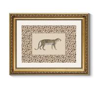ARPEOTCY Vintage Gold Framed Wall Art Decor, Spirit of the Leopard