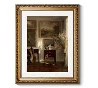 ARPEOTCY Vintage Gold Framed Wall Art, Still Life Interior Cello Landscape Paintings Victorian Farmhouse Wall Decor for Living Room Bedroom Bathroom Canvas Prints Antique Picture Frame 13x16 inch