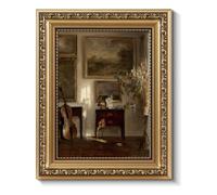 ARPEOTCY Vintage Gold Framed Wall Art, Still Life Interior Cello Paintings, 8x10 inch Small Canvas Prints Artwork with Frame, Classical Victorian Wall Decor for Living Room Bathroom Bedroom Shelf