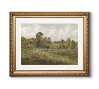 ARPEOTCY Vintage Gold Framed Wall Art, Wildflower Field Blossom Meadow Paintings, Victorian Wall Decor for Living Room Bedroom Bathroom, Canvas Prints Antique Pictures Frame 13x16 inch