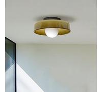 ARPET Mid Century Orange Glass Ceiling Lamp Nordic Modern Green Hallway Lighting Fixtures Semi Flush Mount Ceiling Light with Milk Globe Round Bedside Wall Mount Lamp for Bedroom Cloakroom Stairway (