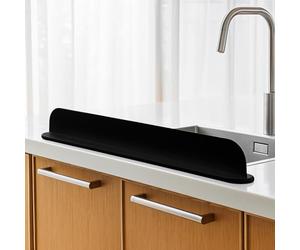 ARQIZ Kitchen Sink Splash Guard Scalable Sink Splatter Baffle Board with Sponge Holder, Water Retaining Board for Household Sink Vegetable And Dish Washing Anti-splash Partition Secure Non-Slip Base