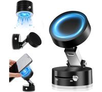 ARQIZ Vacuum Magnetic Suction Phone Holder, 360° Rotatable Suction Cup Phone Mount Retractable Folding Mobile Phone Stand Magnetic Cell Phone Holder for Smooth Surface Car Smart Automatic