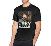 ARQRAYGYS Toby-Keith Mans T-Shirt Crew Neck Short Sleeve Cotton Summer Tee Tops S Black XL