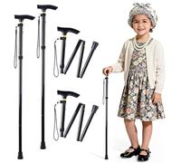 ARQRHTLY 2 Pcs 100 Days Cane, 33 in Adjustable Black Folding Walking Stick, Funny Old Age Costume Accessories, Halloween Cosplay Cane Prop for Dress Up Retirement Party Adults Gift