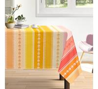Arquiel Boho Stripes Tablecloth Waterproof, Pink Yellow Summer Rectangle Table Cloth, Washable Table Cover For Kitchen Dining Party Decor(152×213cm)