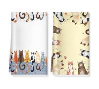 Arquiel Cute Cat Microfiber Kitchen Towels, Gift for Cat Lovers, Soft Absorbent Hand Towel 40 × 60 cm, Thick Dish Cloth for Party Anniversary Holiday Decoration Housewarming Gifts