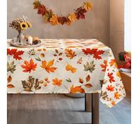 Arquiel Fall Maple Leaves Tablecloth, Rectangle Autumn Harvest Table Cloth Waterproof, Wrinkle Resistant Decorative Table Cover for Home Kitchen Parties Thanksgiving Table Decor, 140 x 180 cm