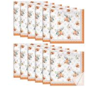 Arquiel Fall Pumpkin Napkins, 18×18 Inch Dinner Cloth Napkins Set of 12, Washable Cotton Soft Absorbent Square Table Top Decoration for Dining Kitchen Party Wedding