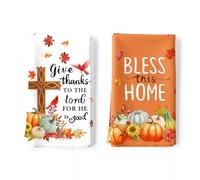 Arquiel Fall Thanksgiving Pumpkin Tea Towels, Cotton Kitchen Towel 48 × 70 cm, Quick Drying Dish Cloth for Party Anniversary Holiday Decoration Housewarming Gifts