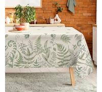 Arquiel Fern Leaves Tablecloth Waterproof, Green Grass Table Cloth Rectangle, Washable Table Cover for Party Picnic Wedding Outdoor Dining Decor (140x180cm)