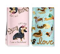 Arquiel Funny Dachshund Dogs Microfiber Kitchen Towels, Soft Absorbent Hand Towel 40 × 60 cm, Thick Dish Cloth for Party Anniversary Holiday Decoration Housewarming Gifts