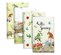 Arquiel Gnomes Kitchen Towel 100% Cotton Quick Dry Dish Towels 50 x 70CM, Dishcloth Hand Towels for Housewarming Gifts Dining, Home, Wedding, Banquet, Buffet (Set of 4)
