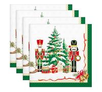 Arquiel Nutcracker Napkins, 45 cm × 45 cm Dinner Cloth Napkins Set Of 4, Washable Cotton Soft Absorbent Square Napkins for Dining Kitchen Party Wedding Decoration