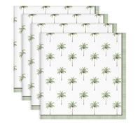 Arquiel Palm Trees Print Cloth Napkins 100% Cotton, 18" X 18" Dinner Napkins Cloth Set, Washable Napkins for Home, Kitchen, Dinner, Party, Wedding, Cocktail, Set of 4
