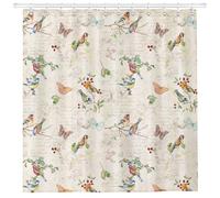 Arquiel Retro Bird Branch Shower Curtain Sets, Waterproof Polyester Fabric Shower Curtains With 12 Hooks for Bathroom Home Decoration, 72 × 72 Inch Washable Bath Accessories Decor