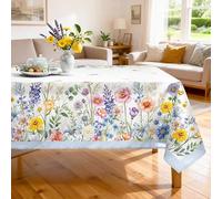 Arquiel Spring Summer Flowers Tablecloth Waterproof, French Country Table Cloth Rectangle Stain Resistant, Washable Table Cover for Home Kitchen Dining Party Decoration (152x304cm)