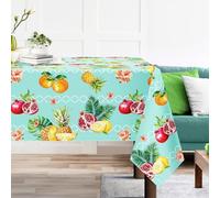 Arquiel Tropical Fruit Pineapple Tablecloth Waterproof, Summer Lemon Rectangle Table Cloth, Washable Table Cover For Kitchen Dining Party Decor(152×213cm)