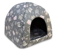 Arquivet Iglu Dogs in Pink and Grey 45 x 45 x 40 cm - Dog Bed - Padded and Comfortable Bed - Washable - Pet Beds - Cot for Dogs