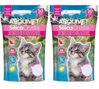 Arquivet Silica Crystal Clumping Litter for Kittens, 3.8 L - Hygienic Bed for Kittens, Cats, Kitten, Puppies - Absorbent Capacity - Helps Eliminate Odors and Bacteria (Pack of 2)