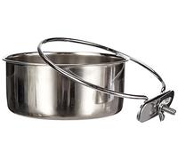 Arquivet Stainless Steel Parrot Feeder with Popcorn 850 ml for Birds - Accessories for Birds - Bird Feeder - Bird Food Container, Metallic