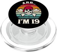 Arr I’m 19 Funny Pirate Birthday Vintage Skull 19th Birthday PopSockets PopGrip for MagSafe