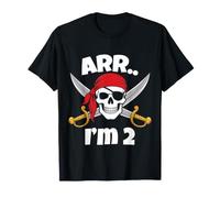 ARR I’m 2 Pirate Birthday Skull Crossed Swords Toddler T-Shirt