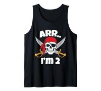 ARR I’m 2 Pirate Birthday Skull Crossed Swords Toddler Tank Top