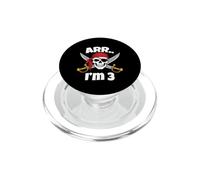 ARR I’m 3 Pirate Birthday Skull Crossed Swords Kids PopSockets PopGrip for MagSafe