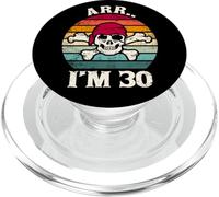 Arr I’m 30 Funny Pirate Birthday Vintage Skull 30th Birthday PopSockets PopGrip for MagSafe