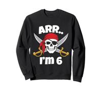 ARR I’m 6 Pirate Birthday Skull Crossed Swords Kids Sweatshirt