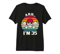 ARR.. I'm 35 Funny Vintage Skull 35 Year Old Birthday Premium T-Shirt
