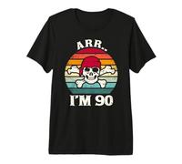 ARR.. I'm 90 Funny Vintage Skull 90 Year Old Birthday Premium T-Shirt