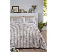 Arran Duvet Cover Set, 100% Brushed Cotton, Natural, Single