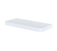 Arran Rectangular Floating Shelf Kit, 50cm White Thick Box Shelving Unit with Rounded Corners, Smooth Finish Concealed Wall Brackets, Simple Installation for Bedroom, Kitchen, Living Room & Hallway